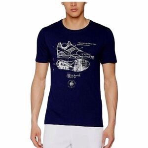 NIKE Tri-Blend Huarache Sketch T-Shirt Large Navy
